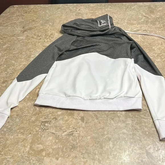 FUTURE MUSCLE ,hoodie zipper colorblock PTP 15”Moncton retro health gym Y2K - Picture 13 of 15